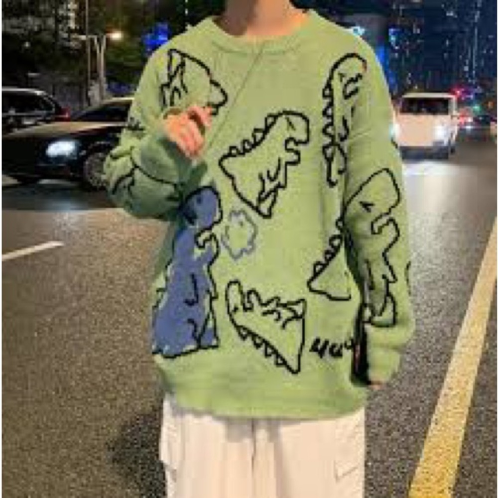 Pink Men’s Dinosaur Sweater NWOT - Picture 3 of 7